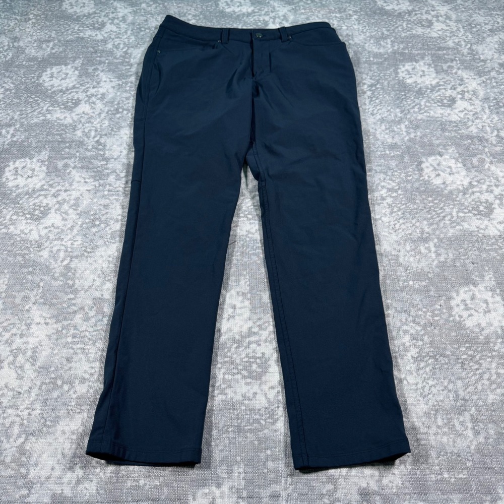 Lululemon Commission Pant Slim Mens 31 Navy Blue Warpstreme Trousers